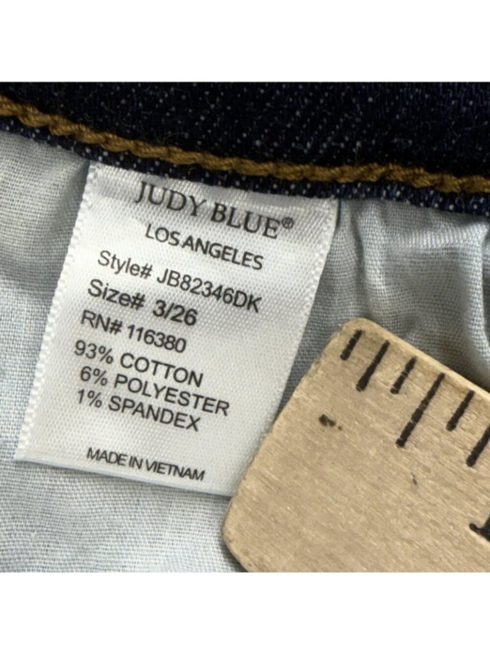 Judy Blue Jeans Womens 3/26 Blue Boyfriend Distressed Stretch Denim JB82346DK - Picture 5 of 16
